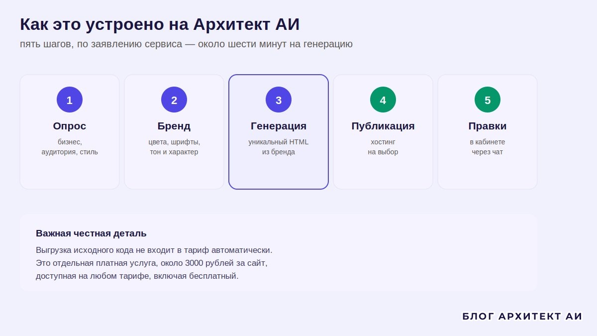 Пять шагов создания сайта на сервисе Архитект АИ