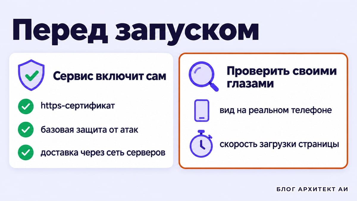 Что ИИ-сервис включает при публикации и что проверить самому