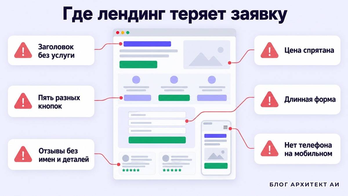 Шесть мест, где посадочная страница теряет заявку